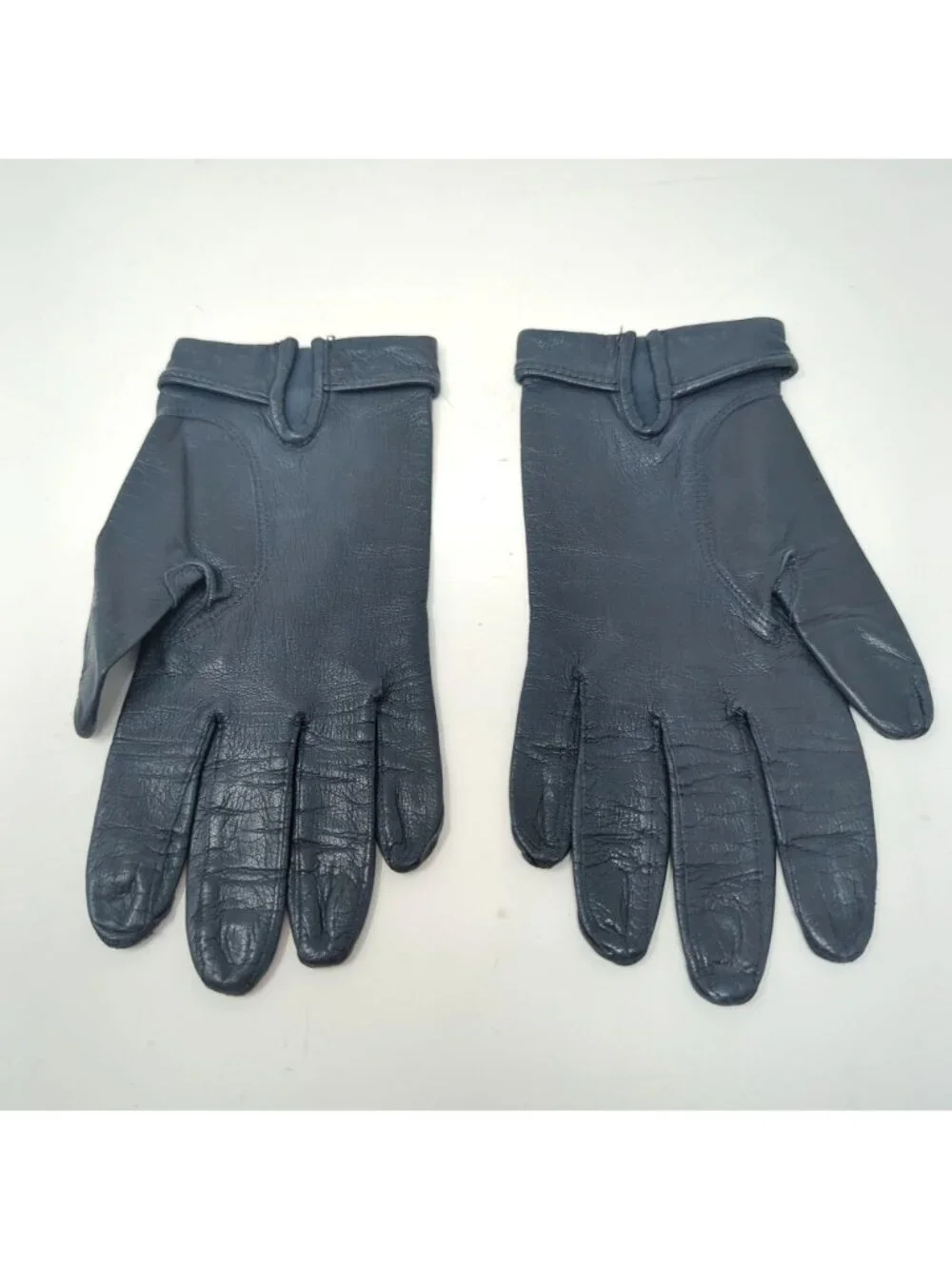 Vintage 60s Black Gloves 6 3/4 Leather Wrist